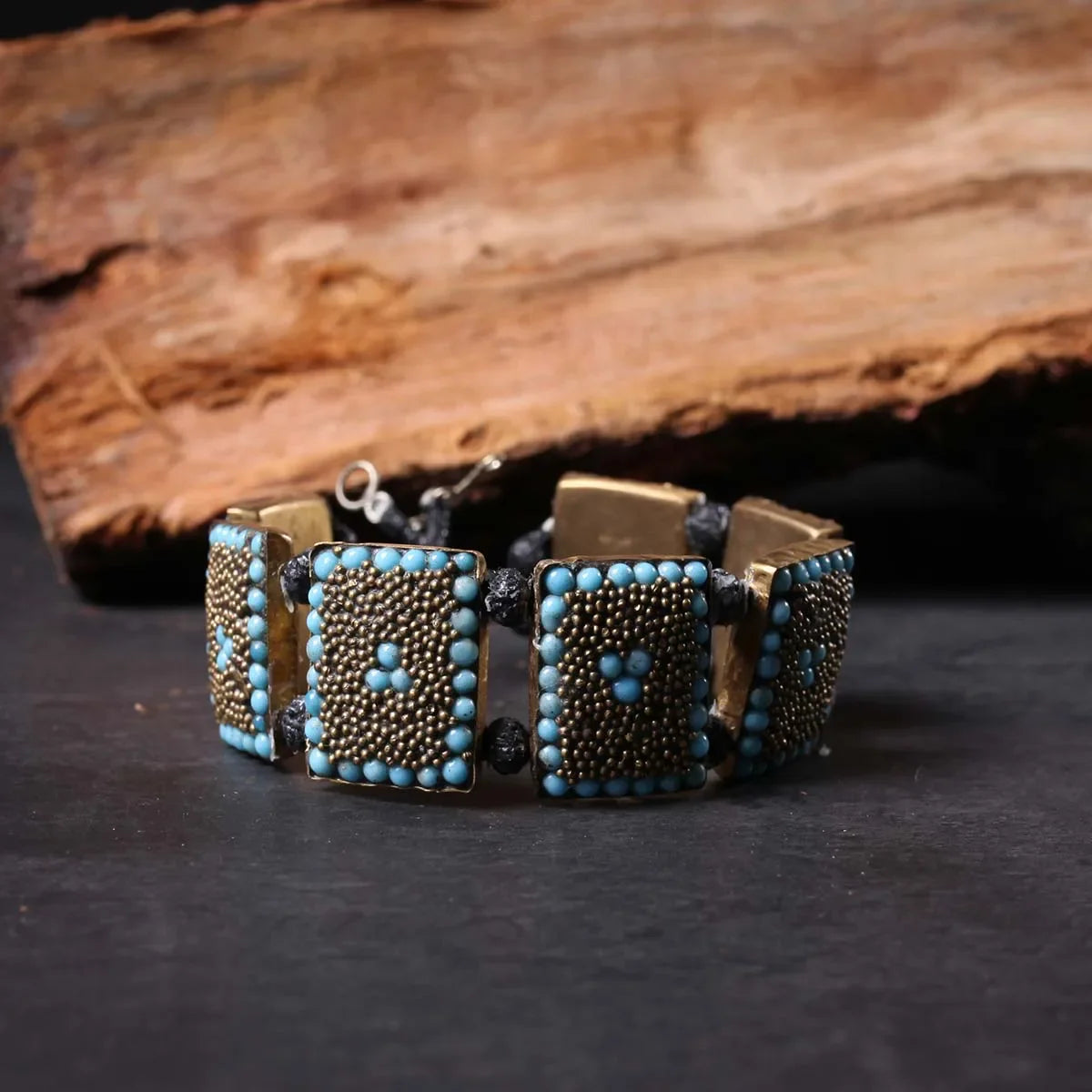 Rectangular | Stone and Beads | Ladies Bracelet | Handmade