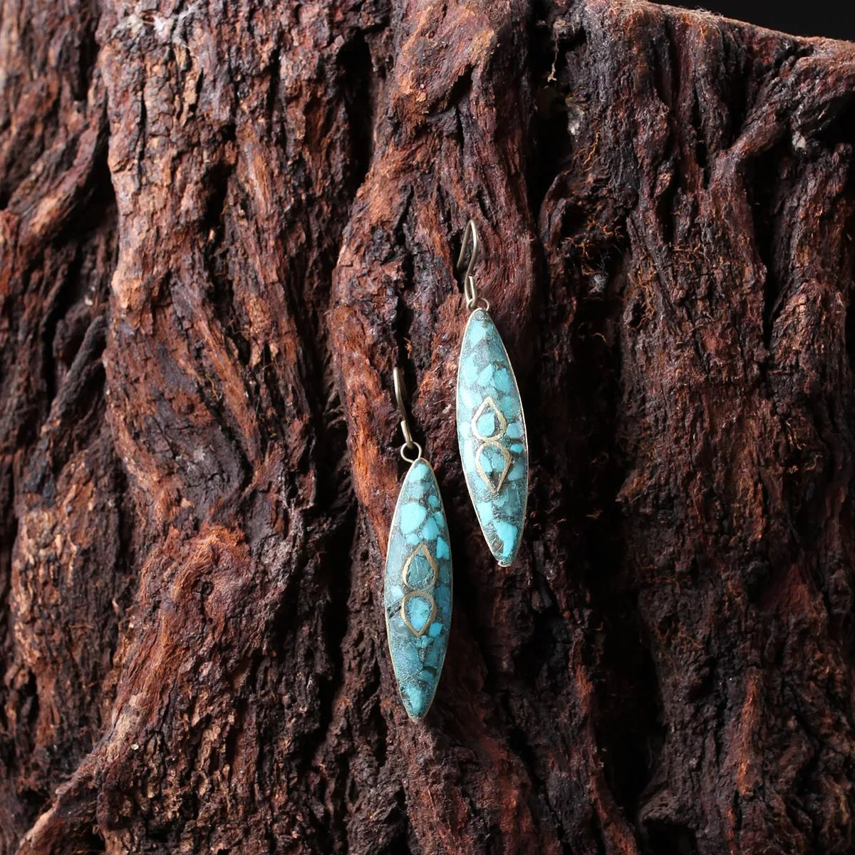 Handmade | Kashmiri Pointed Design | Blue | Turquoise | Ladies Earring