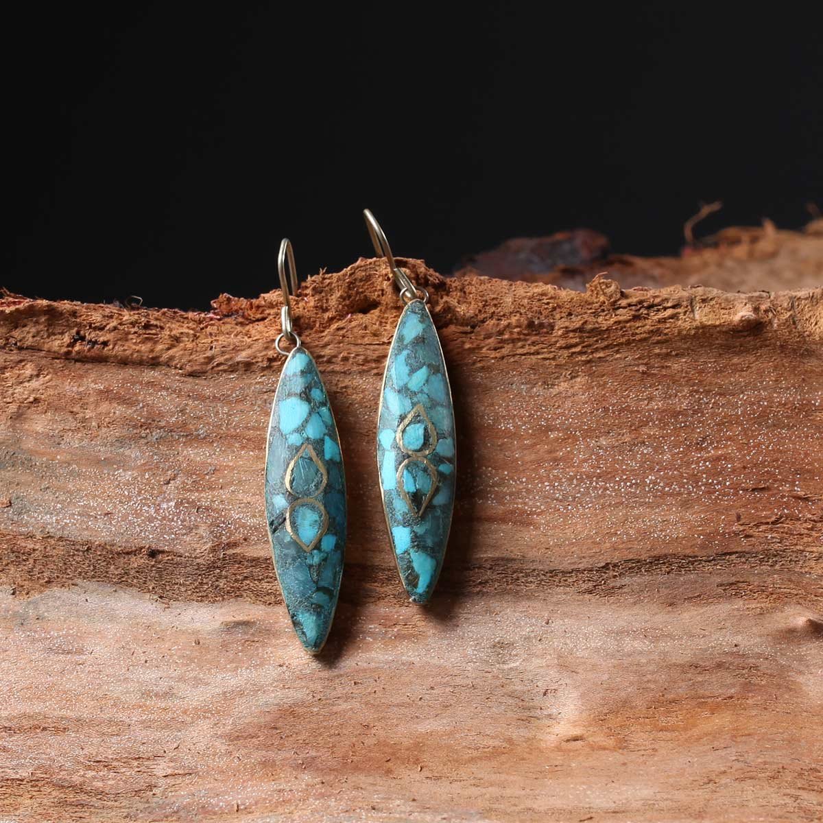 Handmade | Kashmiri Pointed Design | Blue | Turquoise | Ladies Earring