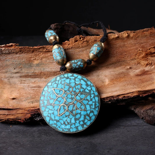 Ladies Pendent | Turquoise | Handmade | Circular Shaped