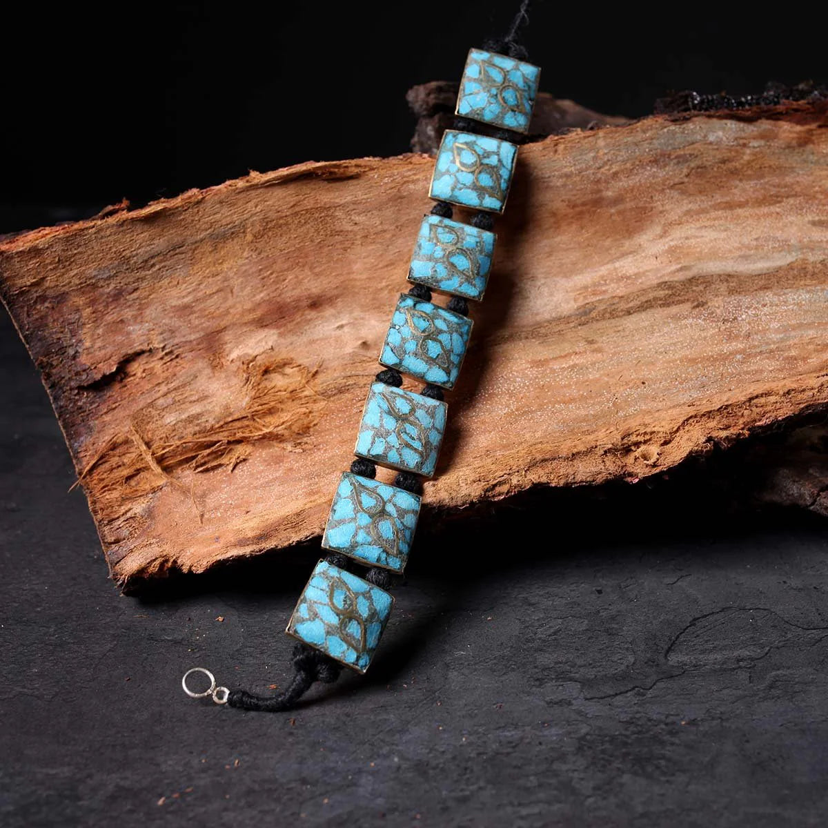 Square Bracelet | Handmade | Blue Turquoise