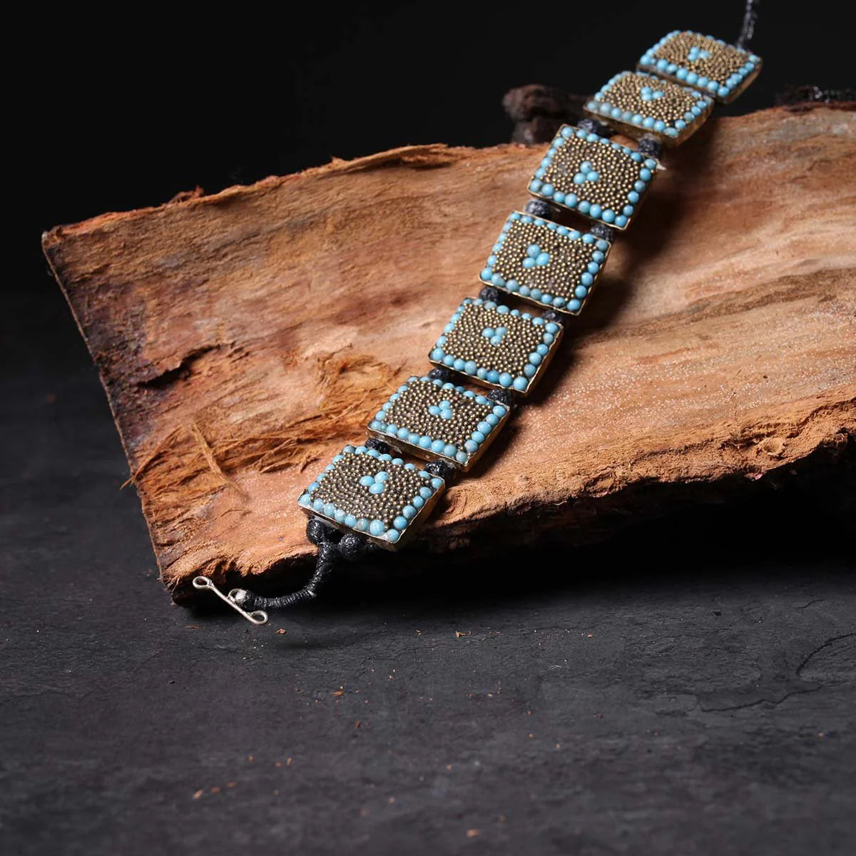 Rectangular | Stone and Beads | Ladies Bracelet | Handmade