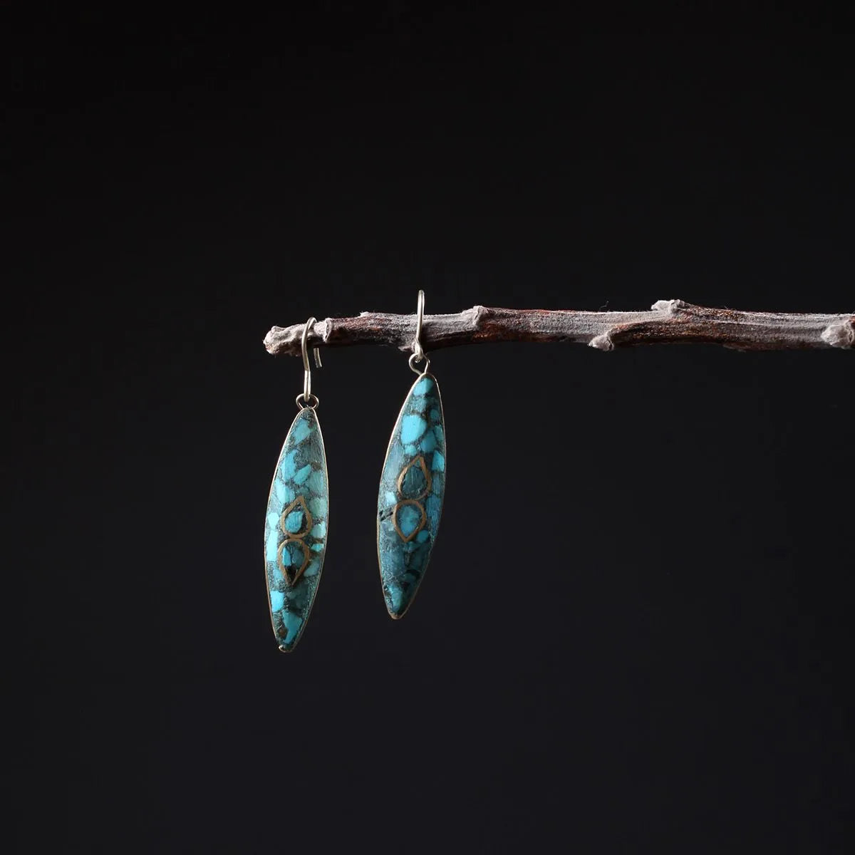 Handmade | Kashmiri Pointed Design | Blue | Turquoise | Ladies Earring